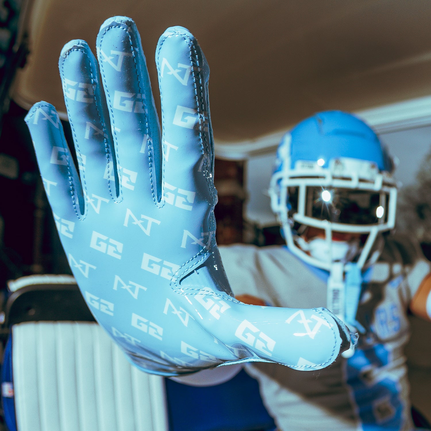 NXTRND G2® Pro Football Gloves Columbia Blue