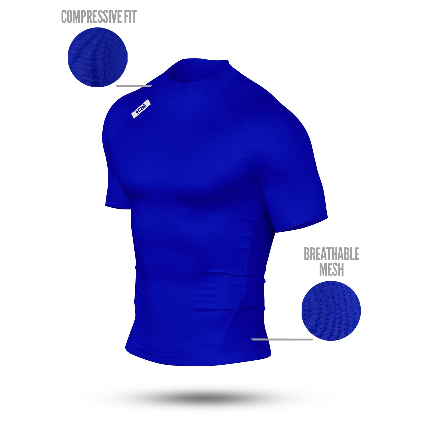 Nxtrnd Core Turtleneck Compression Short Sleeve Blue