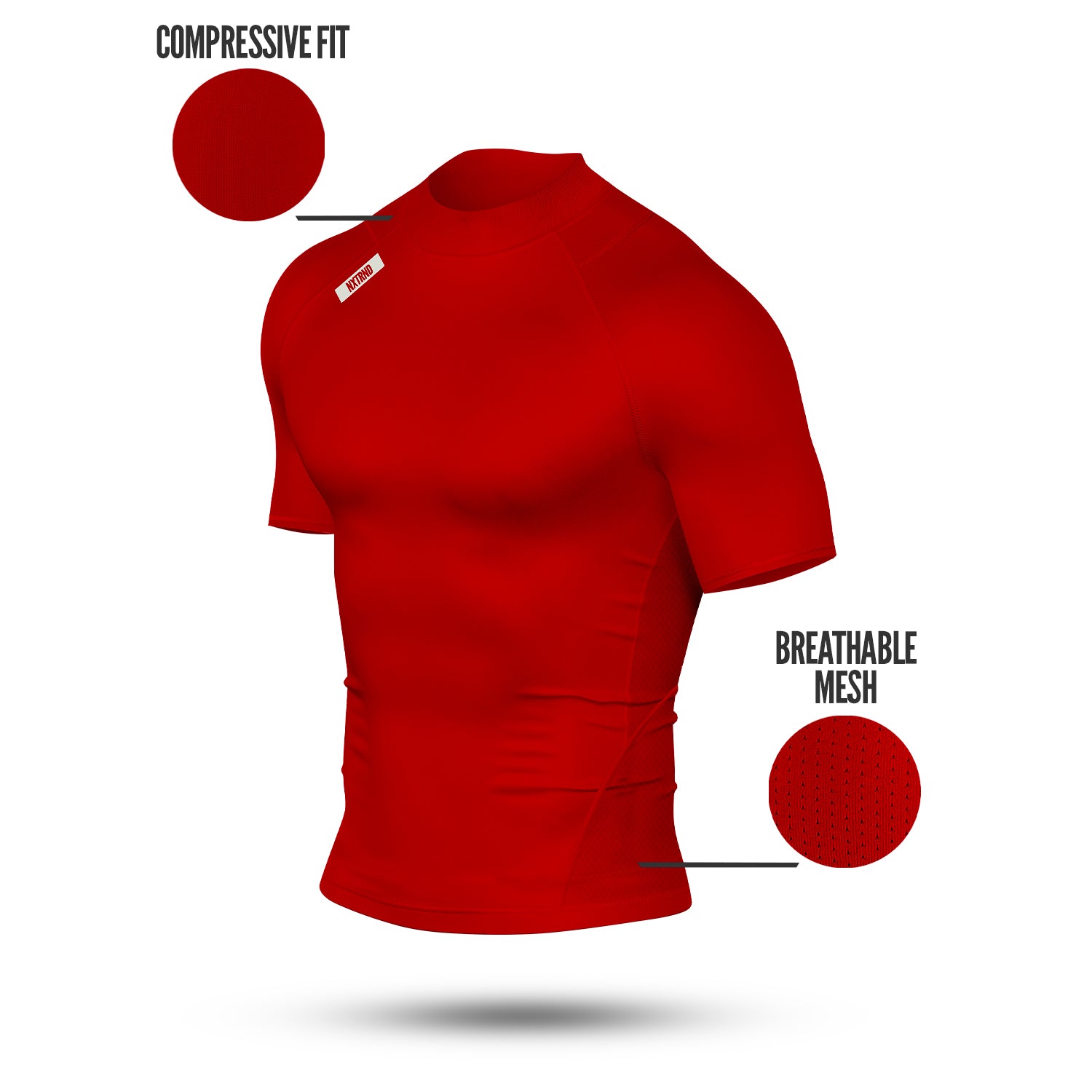Nxtrnd Core Turtleneck Compression Short Sleeve Red