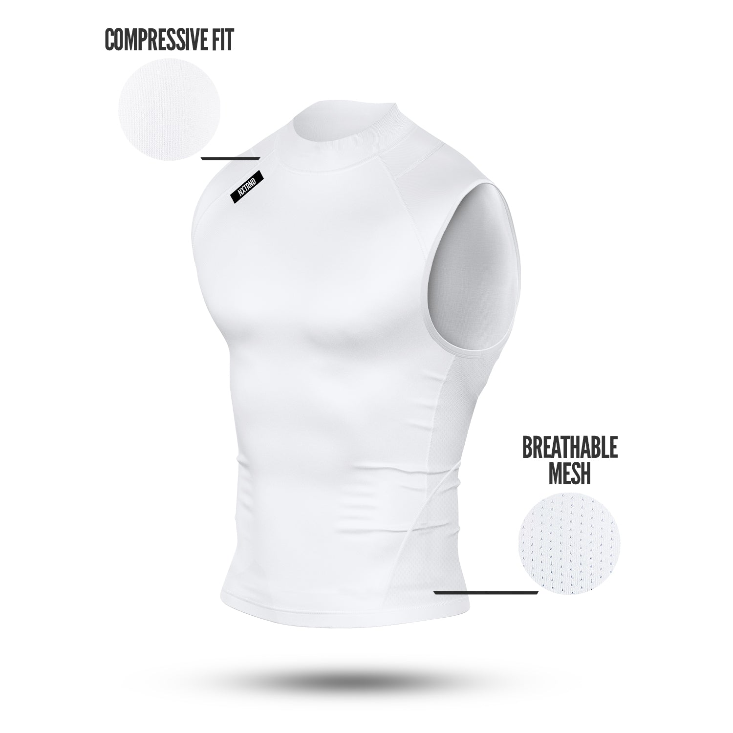 Nxtrnd Core Turtleneck Compression Sleeveless White