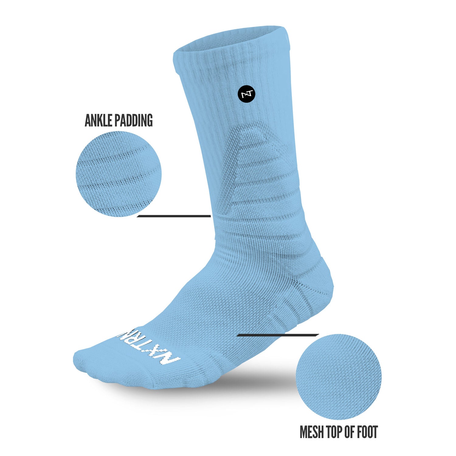 NXTRND Crew Socks Columbia Blue (3-Pairs)