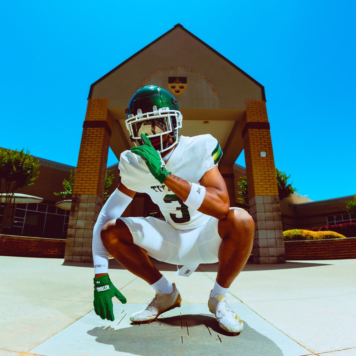 NXTRND G3® Pro Padded Football Gloves Dark Green