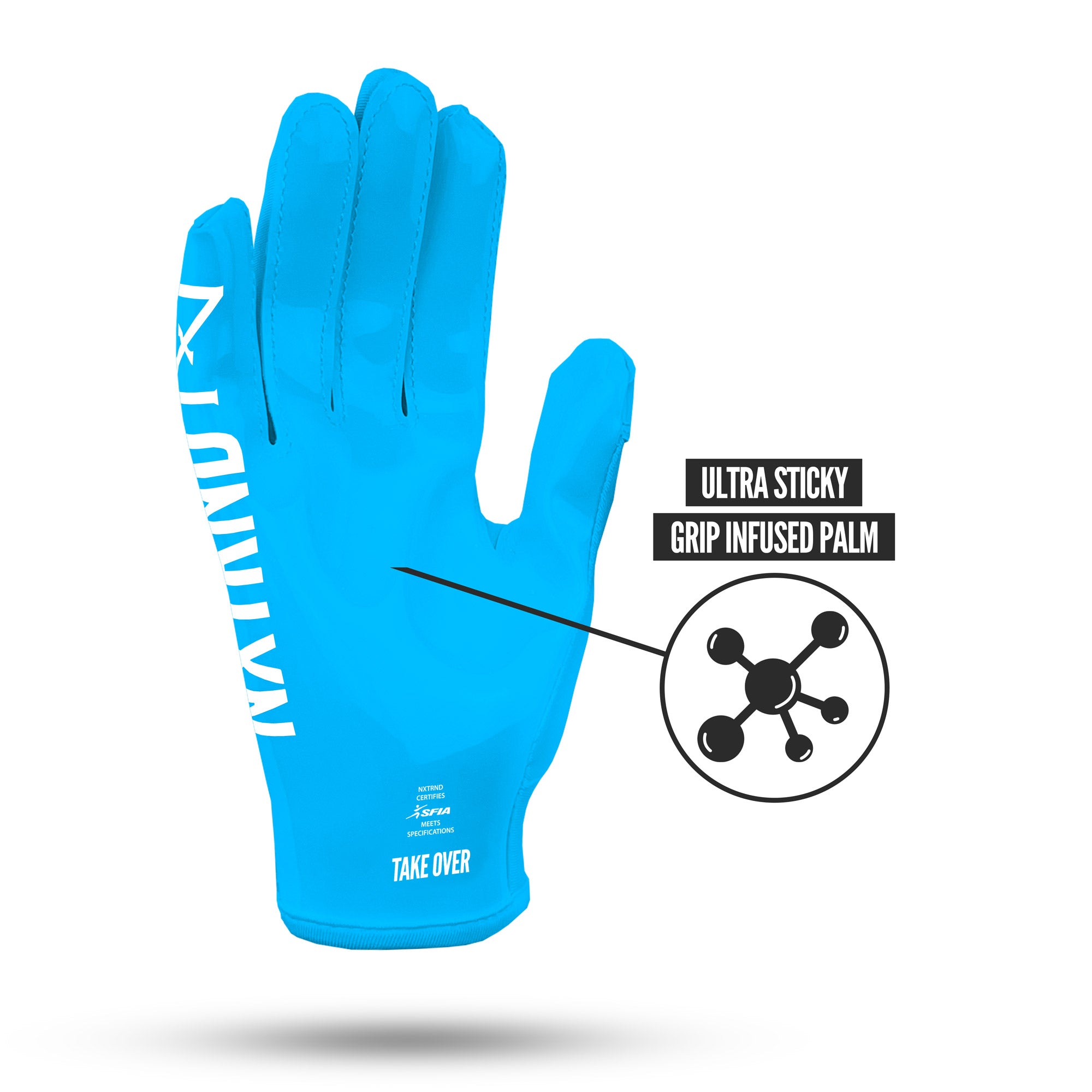 NXTRND G1® Youth Football Gloves Neon Blue