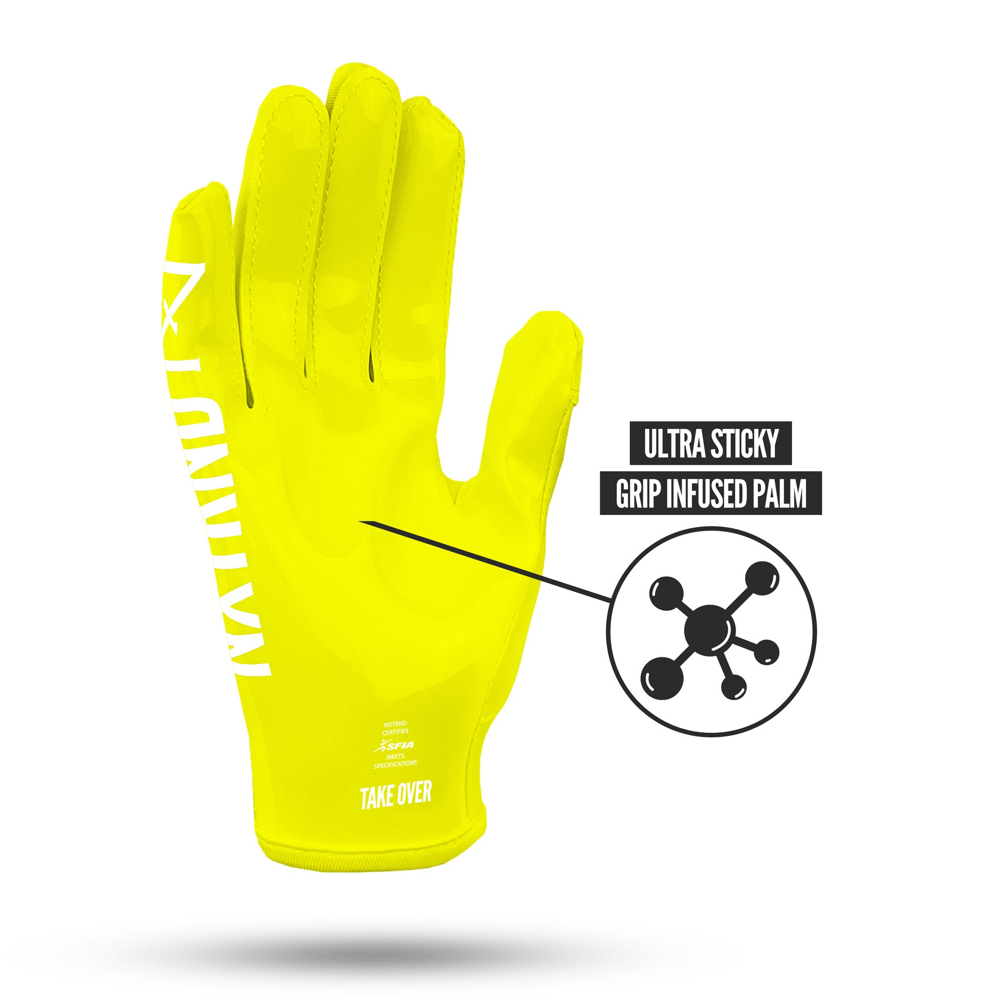 NXTRND G1® Youth Football Gloves Neon Yellow