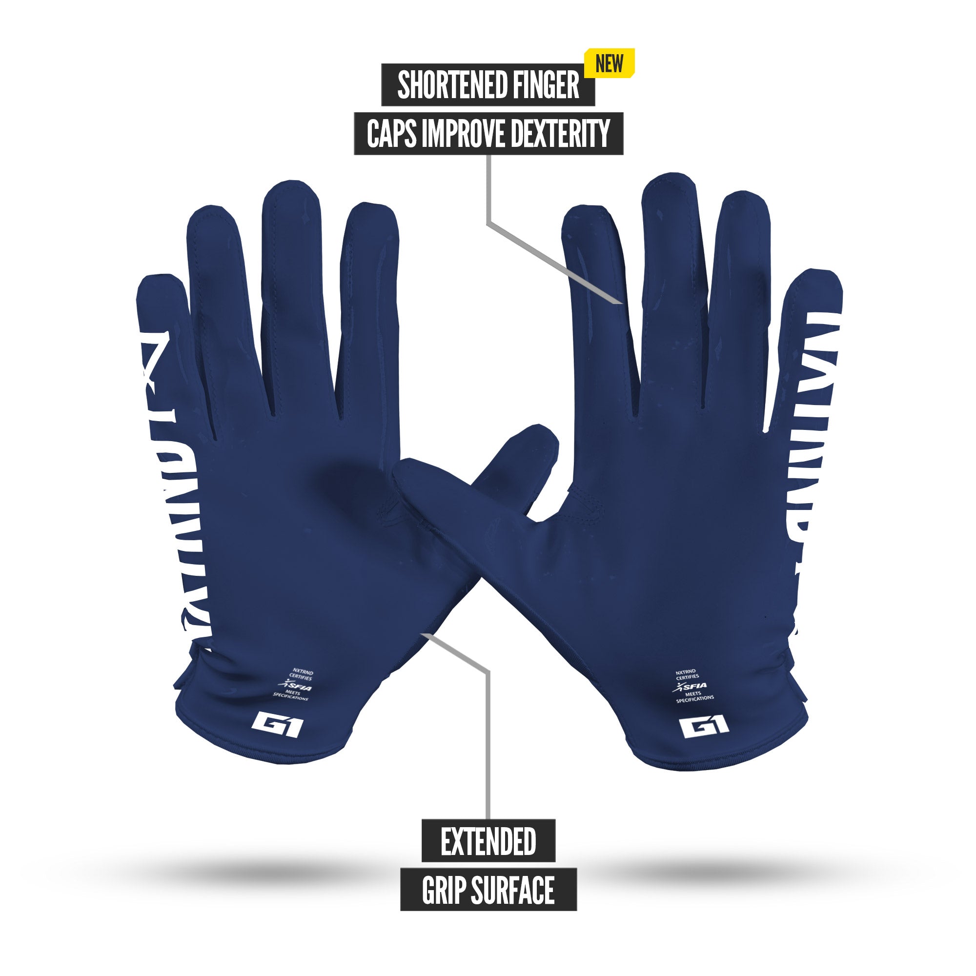 NXTRND G1® Pro Football Gloves Navy Blue