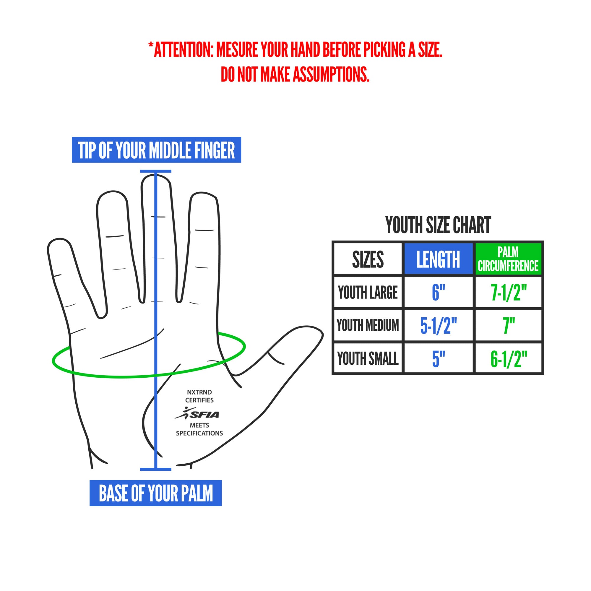 NXTRND G1® Youth Football Gloves Neon Yellow