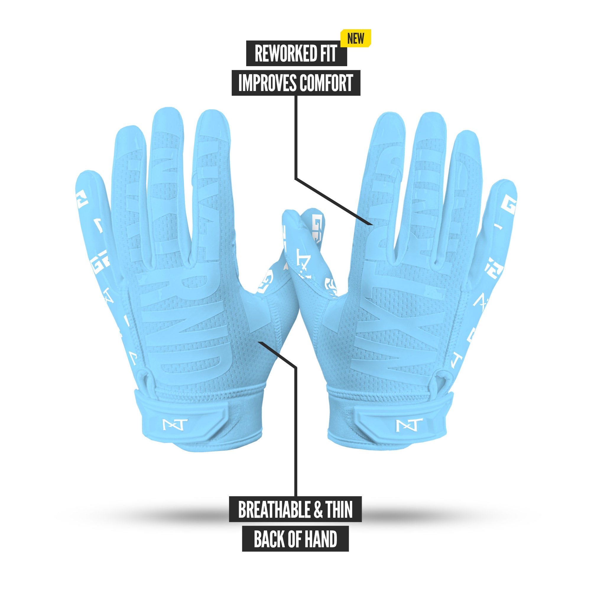 NXTRND G2® Pro Football Gloves Columbia Blue