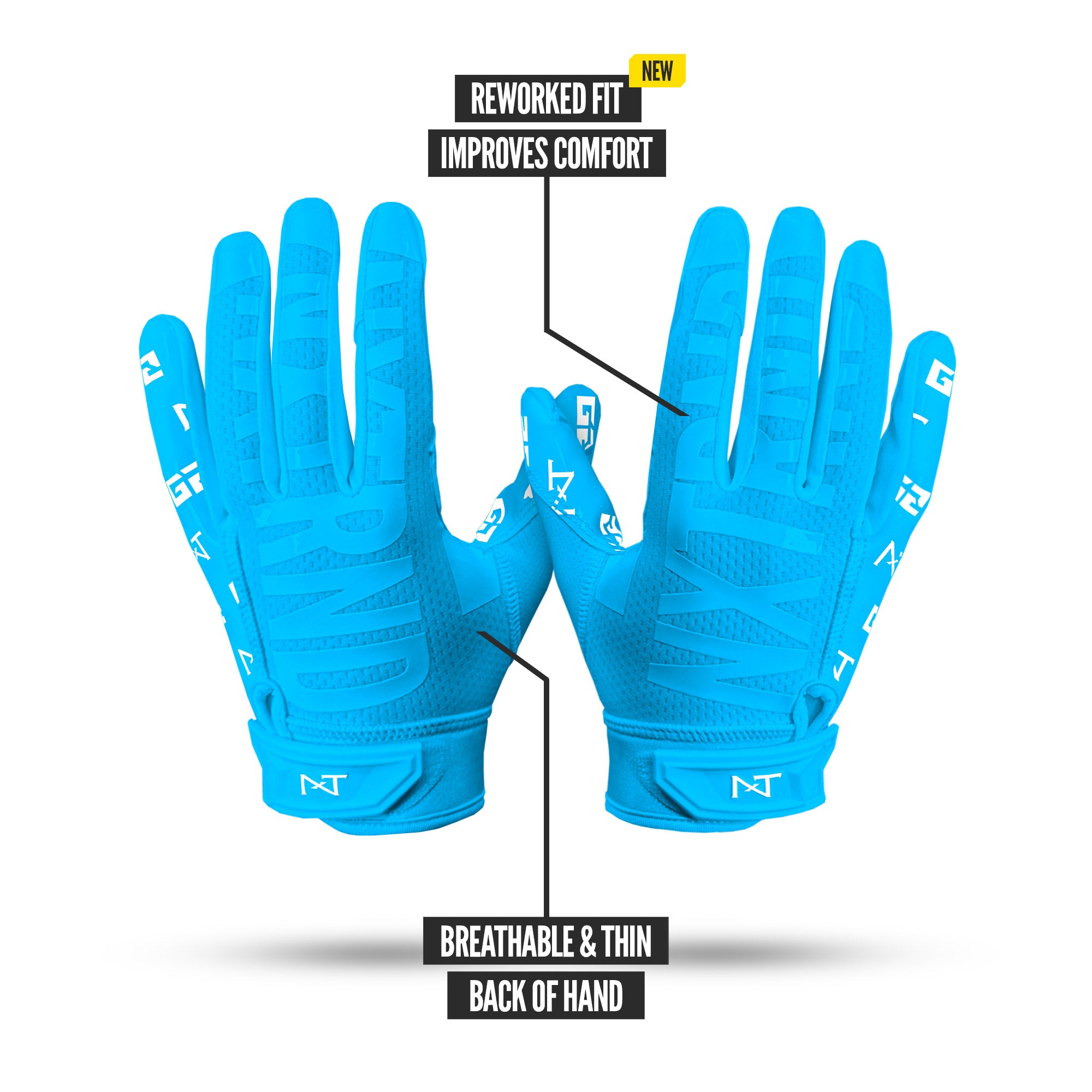 NXTRND G2® Pro Football Gloves Neon Blue