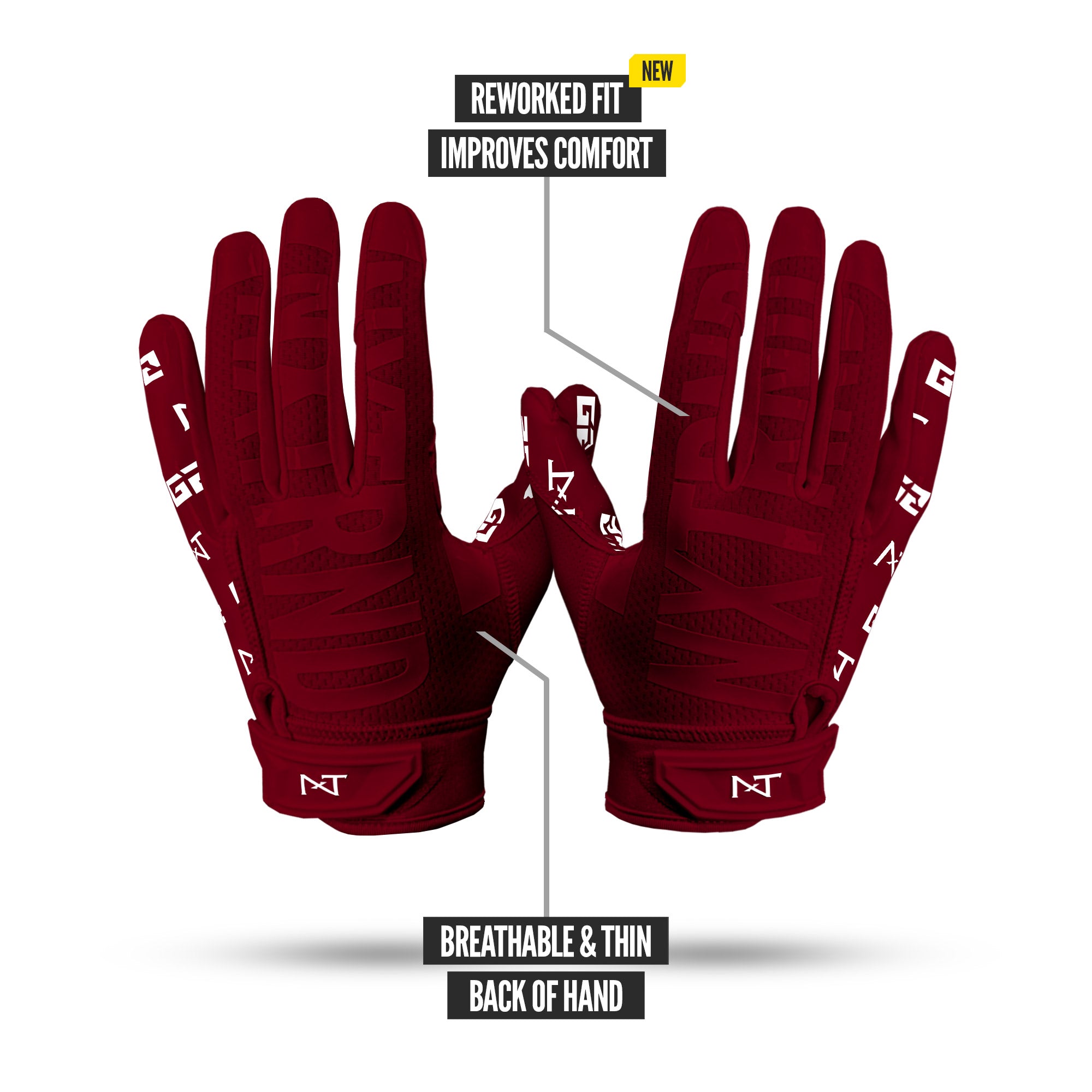 NXTRND G2® Pro Football Gloves Maroon