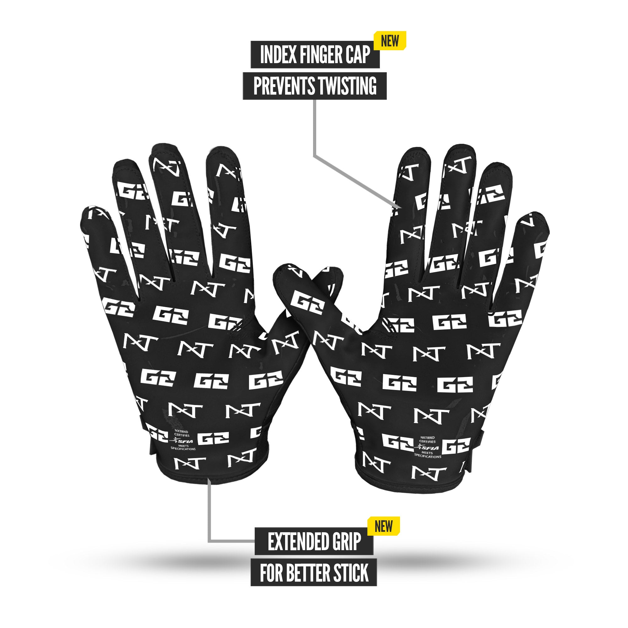 NXTRND G2® Pro Football Gloves Black