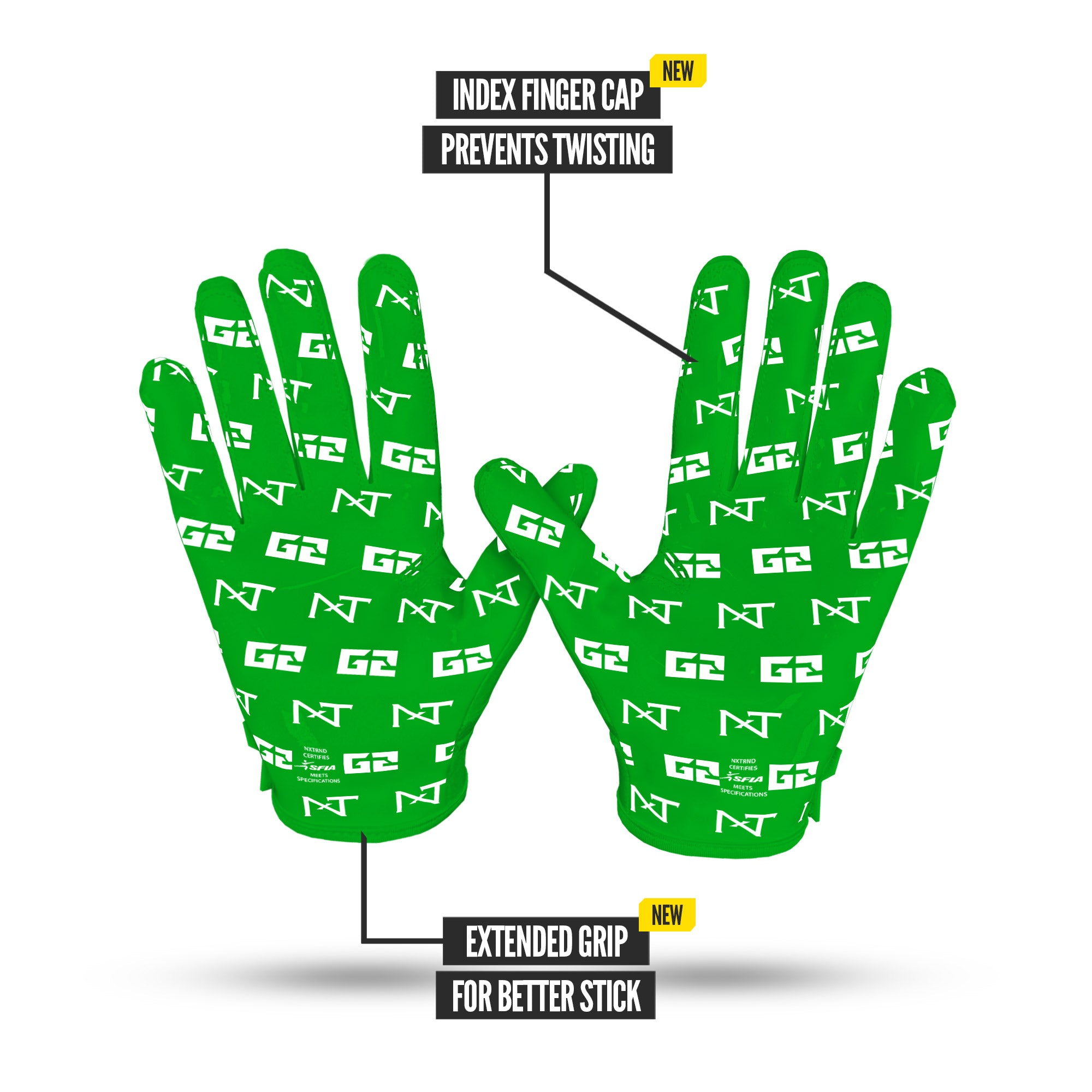 NXTRND G2® Pro Football Gloves Green