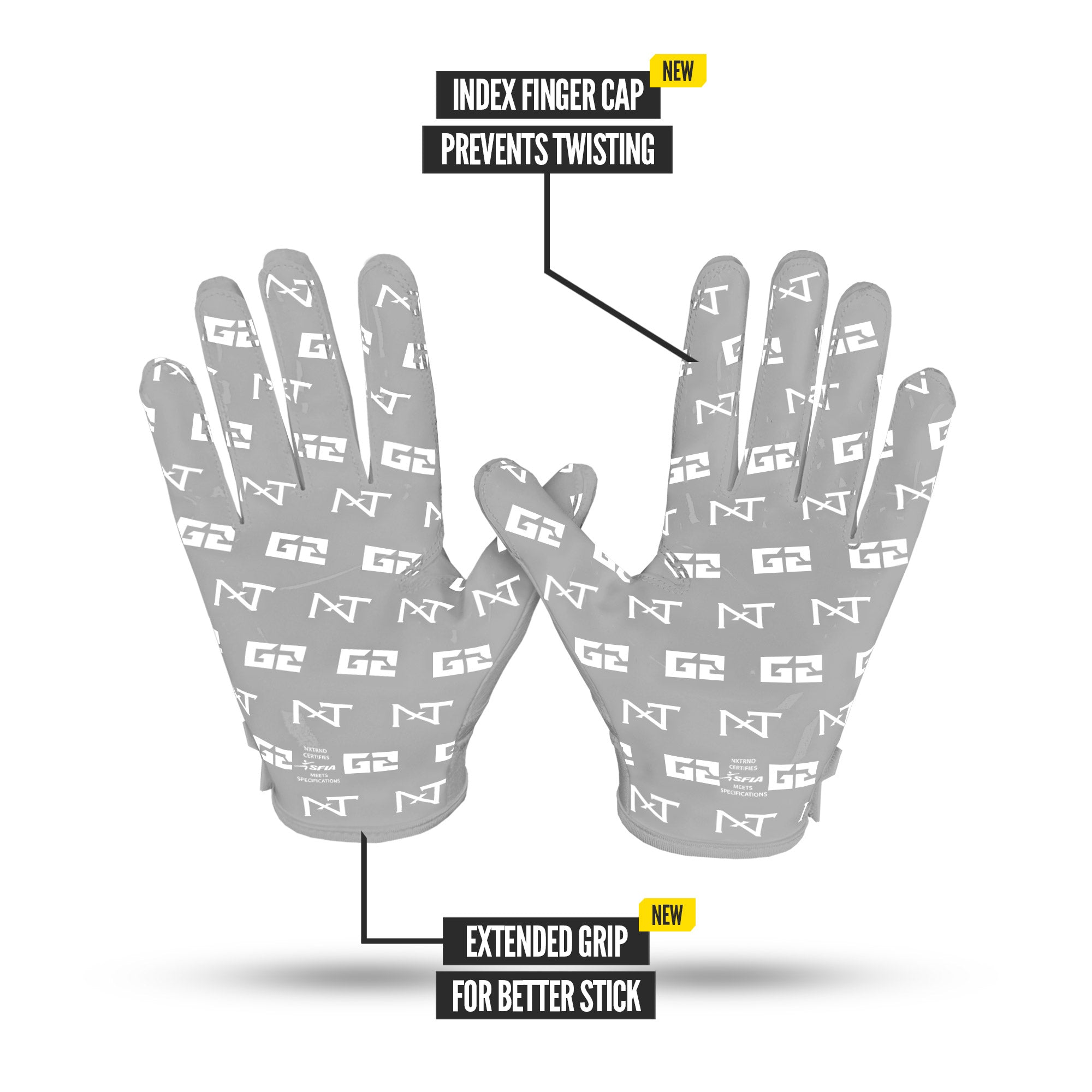 NXTRND G2® Pro Football Gloves Grey