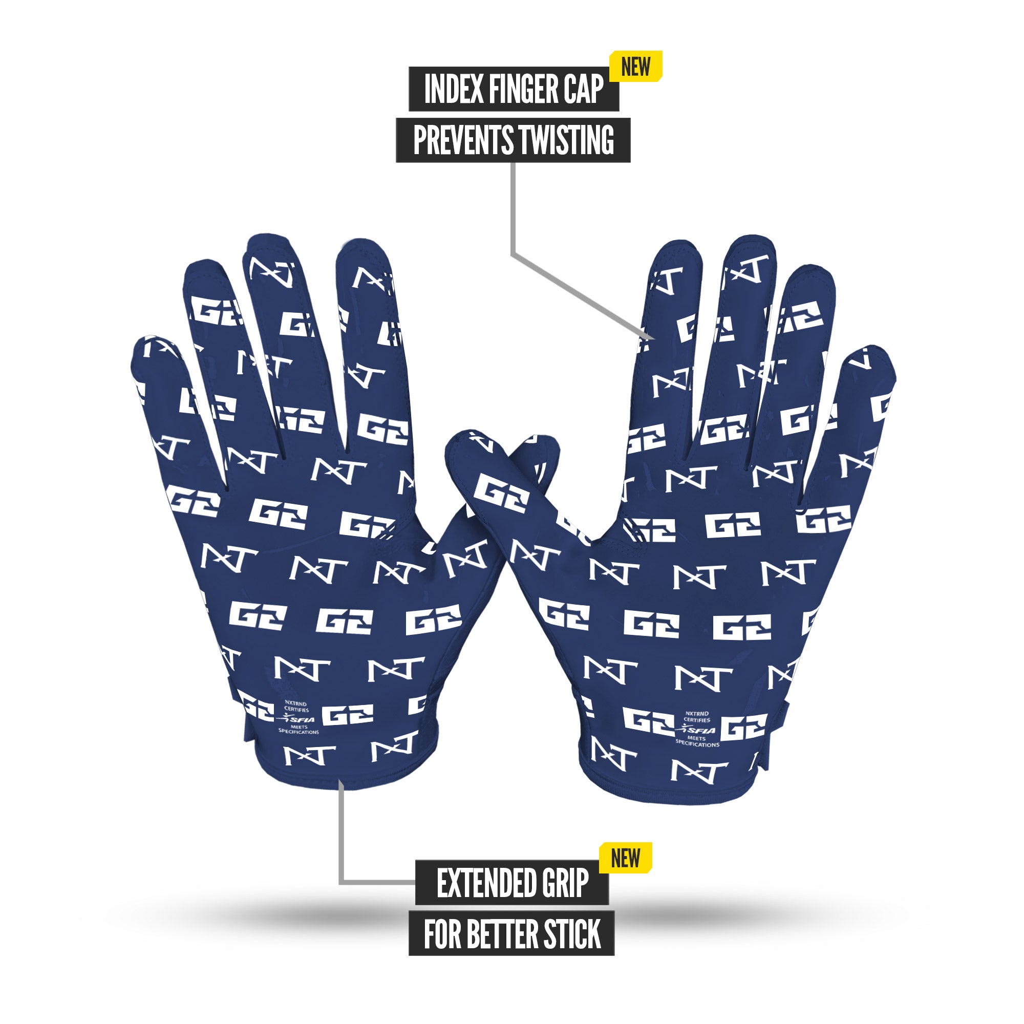 NXTRND G2® Pro Football Gloves Navy Blue