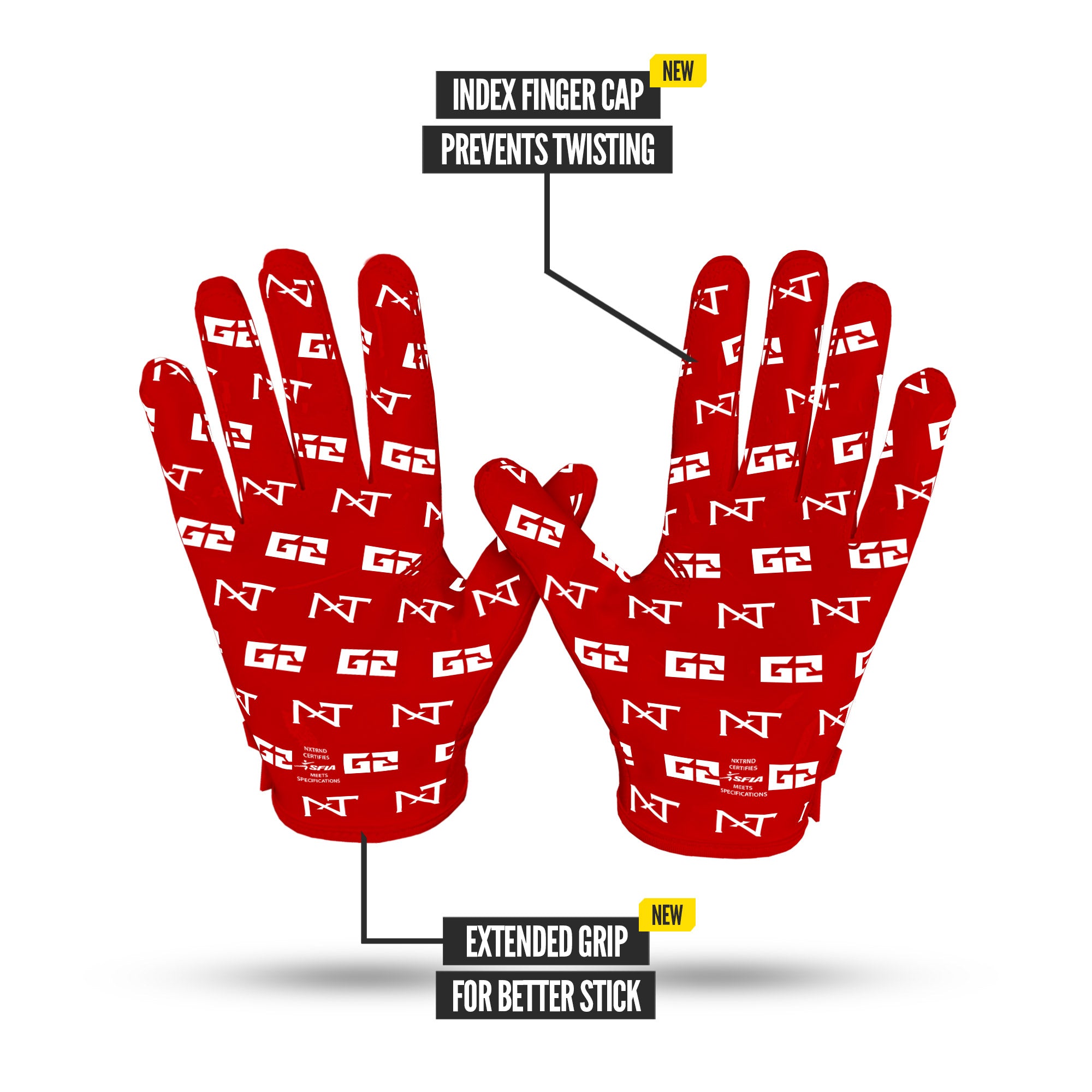 NXTRND G2® Pro Football Gloves Red