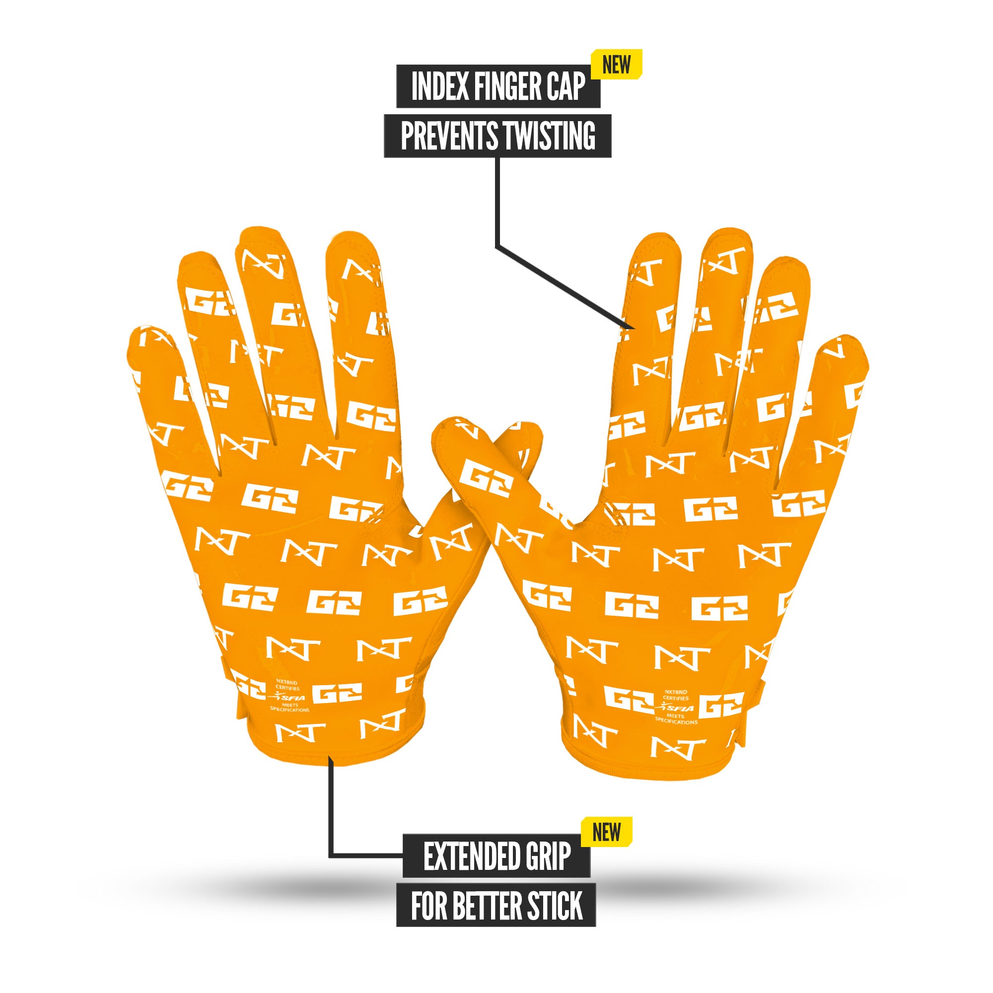 NXTRND G2® Pro Football Gloves Yellow