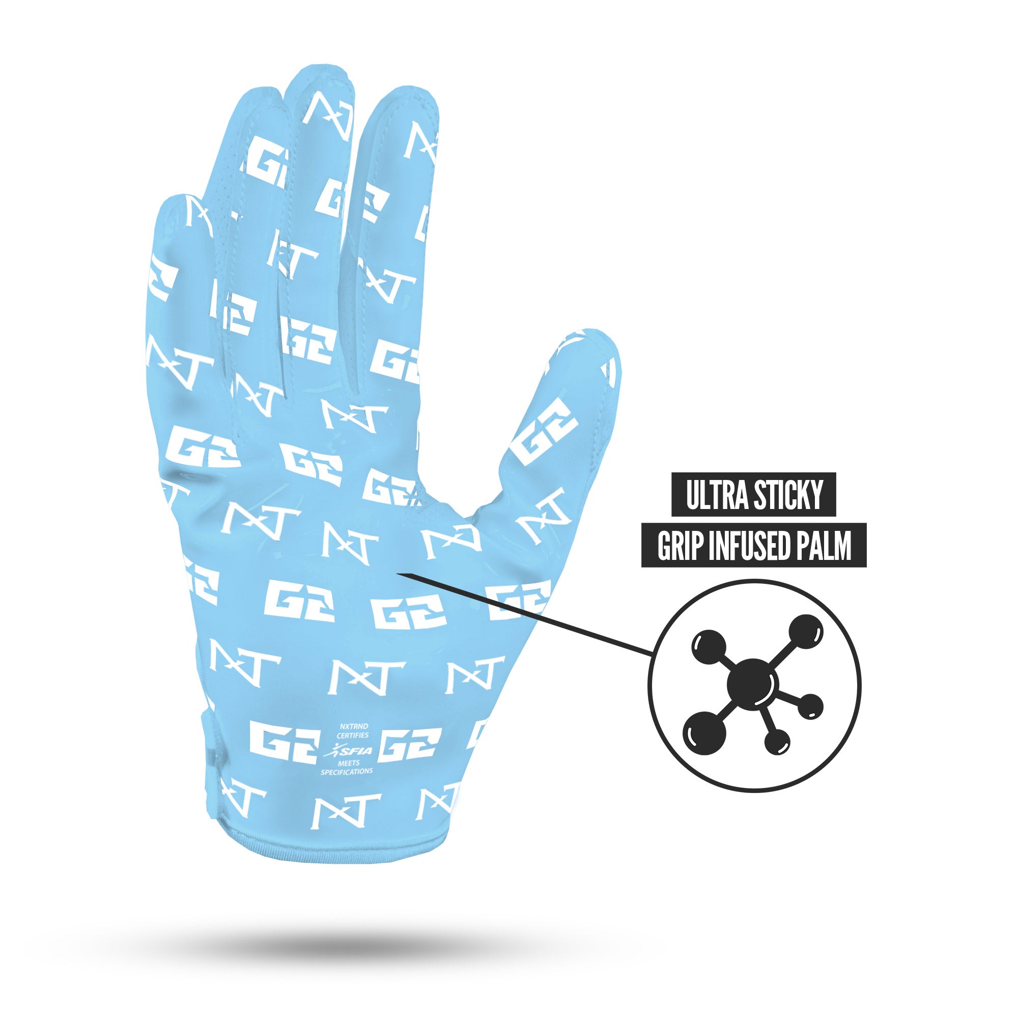 NXTRND G2® Pro Football Gloves Columbia Blue