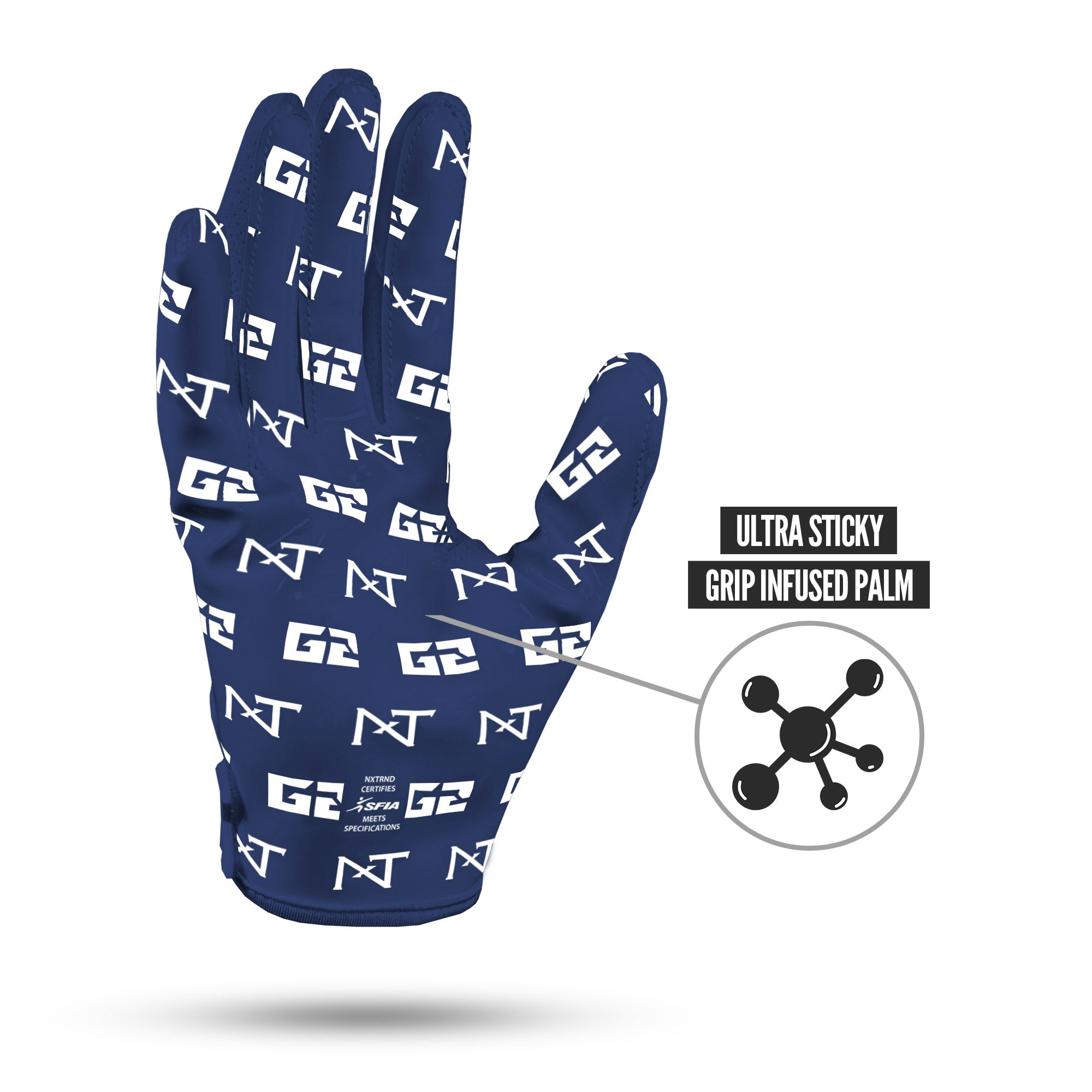 NXTRND G2® Pro Football Gloves Navy Blue