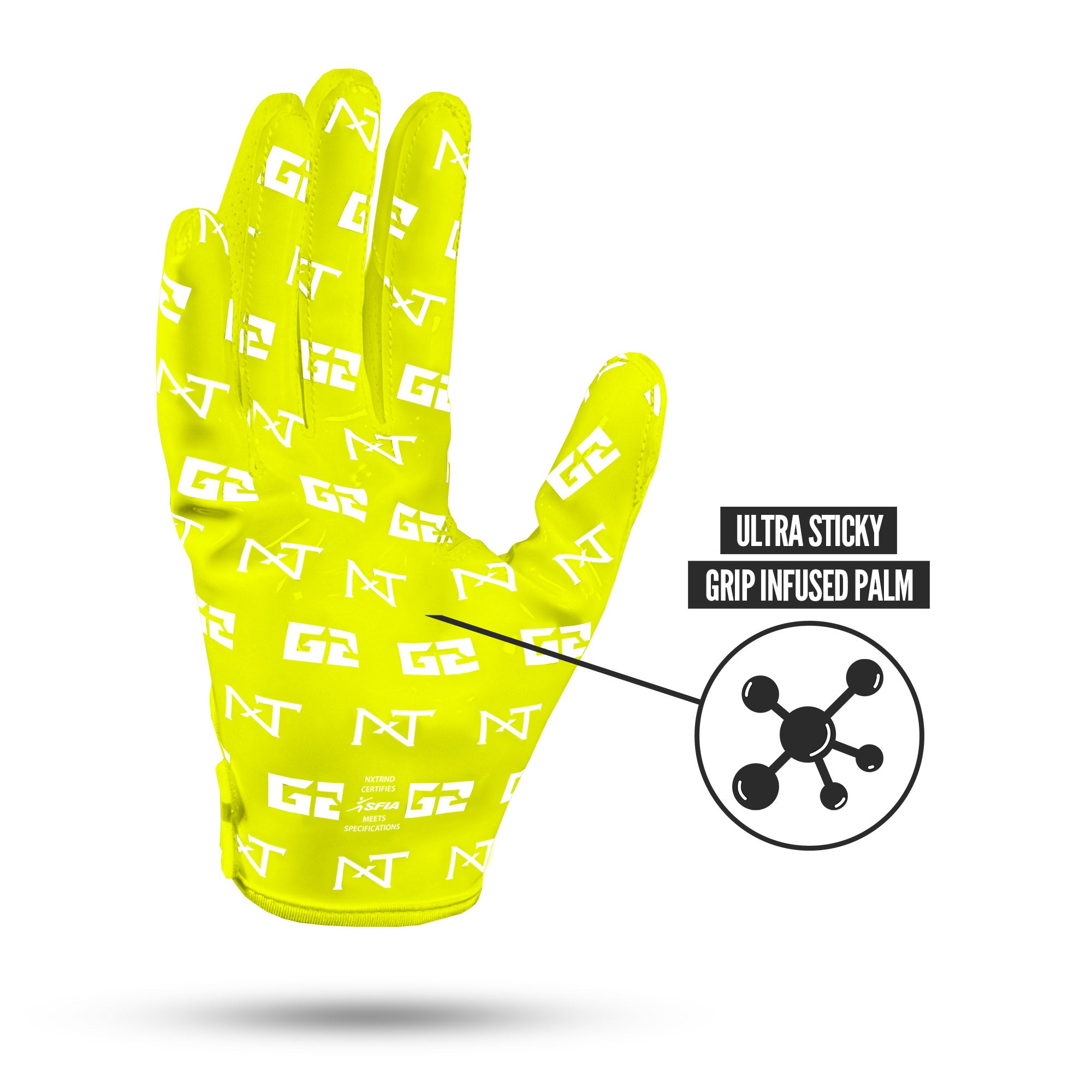 NXTRND G2® Pro Football Gloves Neon Yellow