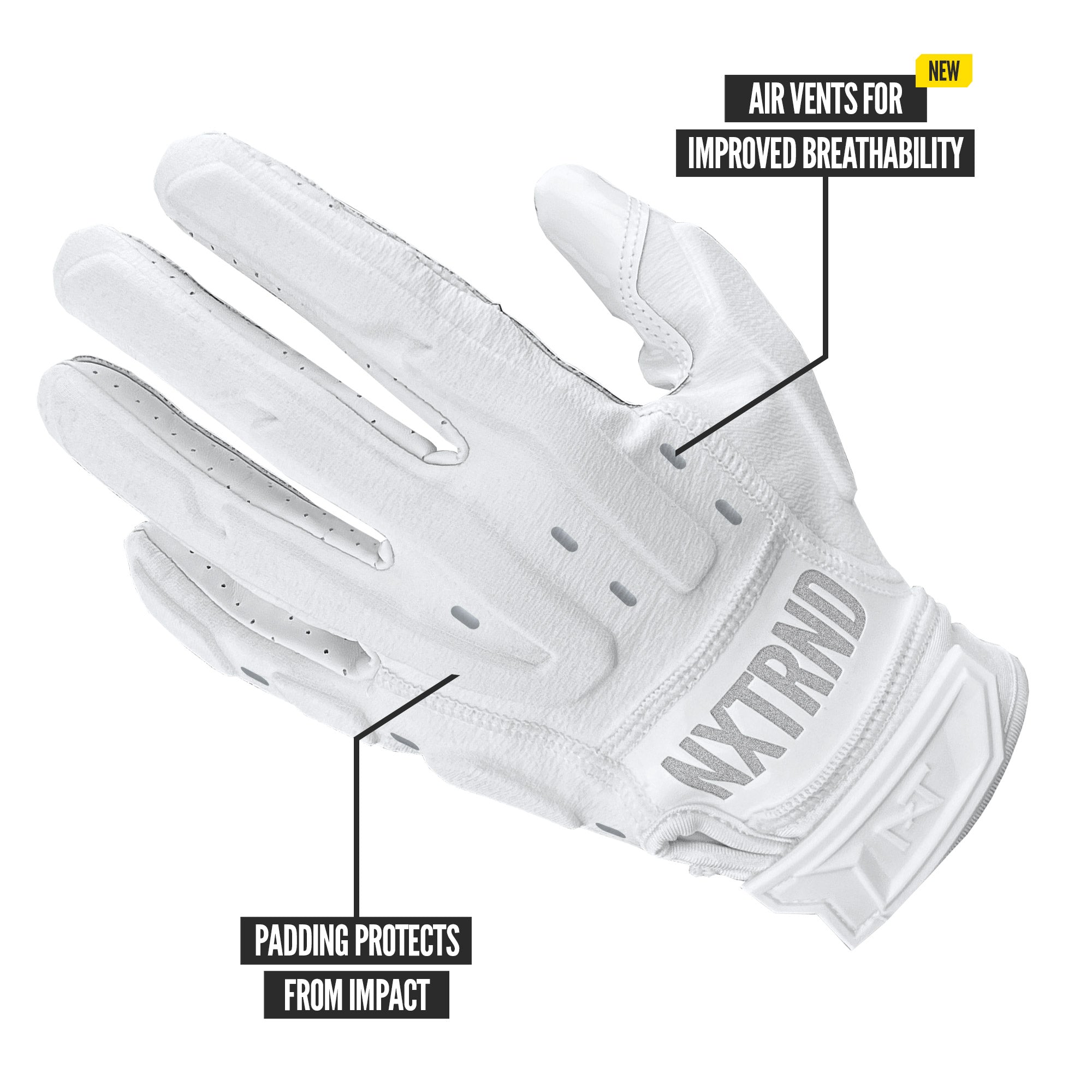 NXTRND G3® Pro Padded Football Gloves White