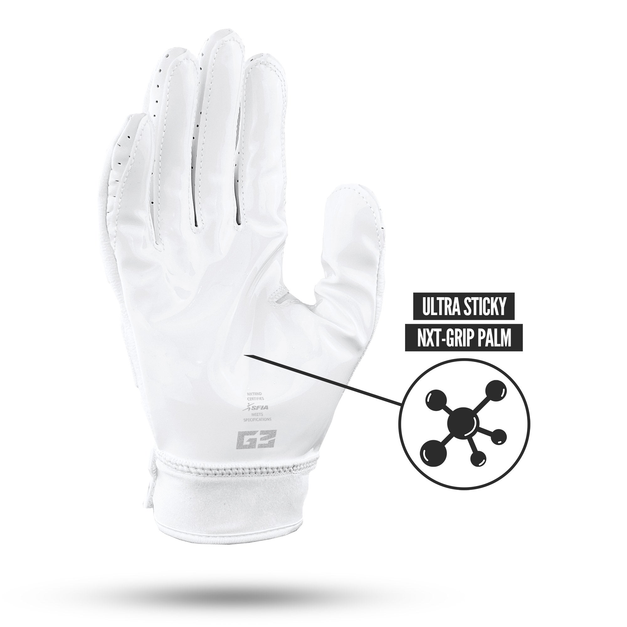 NXTRND G3® Pro Padded Football Gloves White