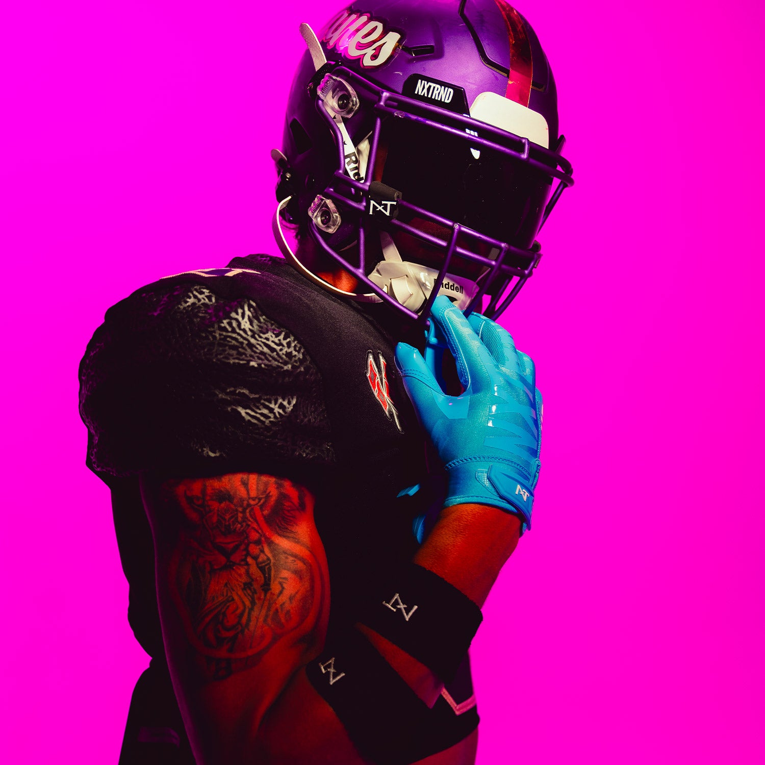 NXTRND G1® Pro Football Gloves Neon Blue