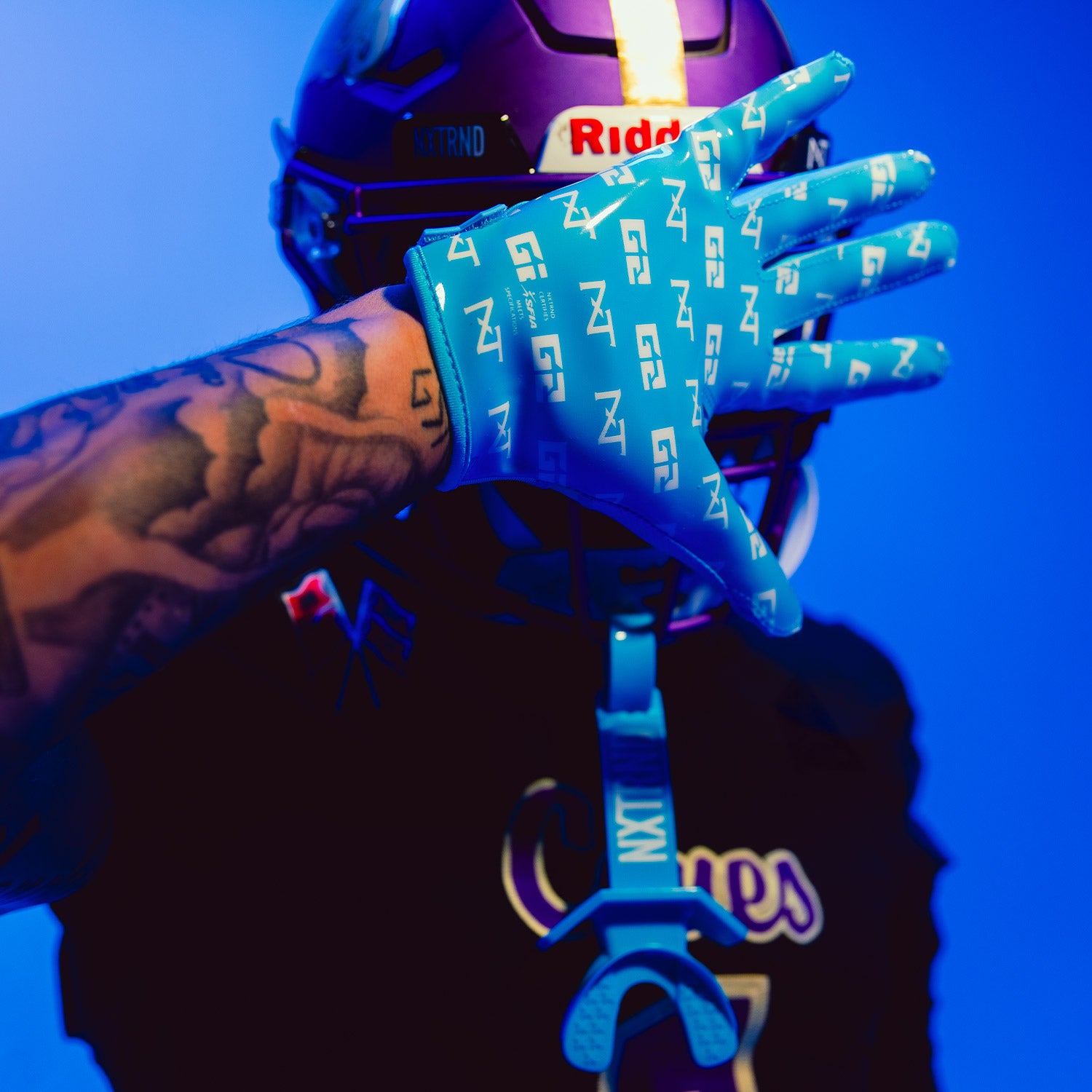 NXTRND G2® Pro Football Gloves Neon Blue