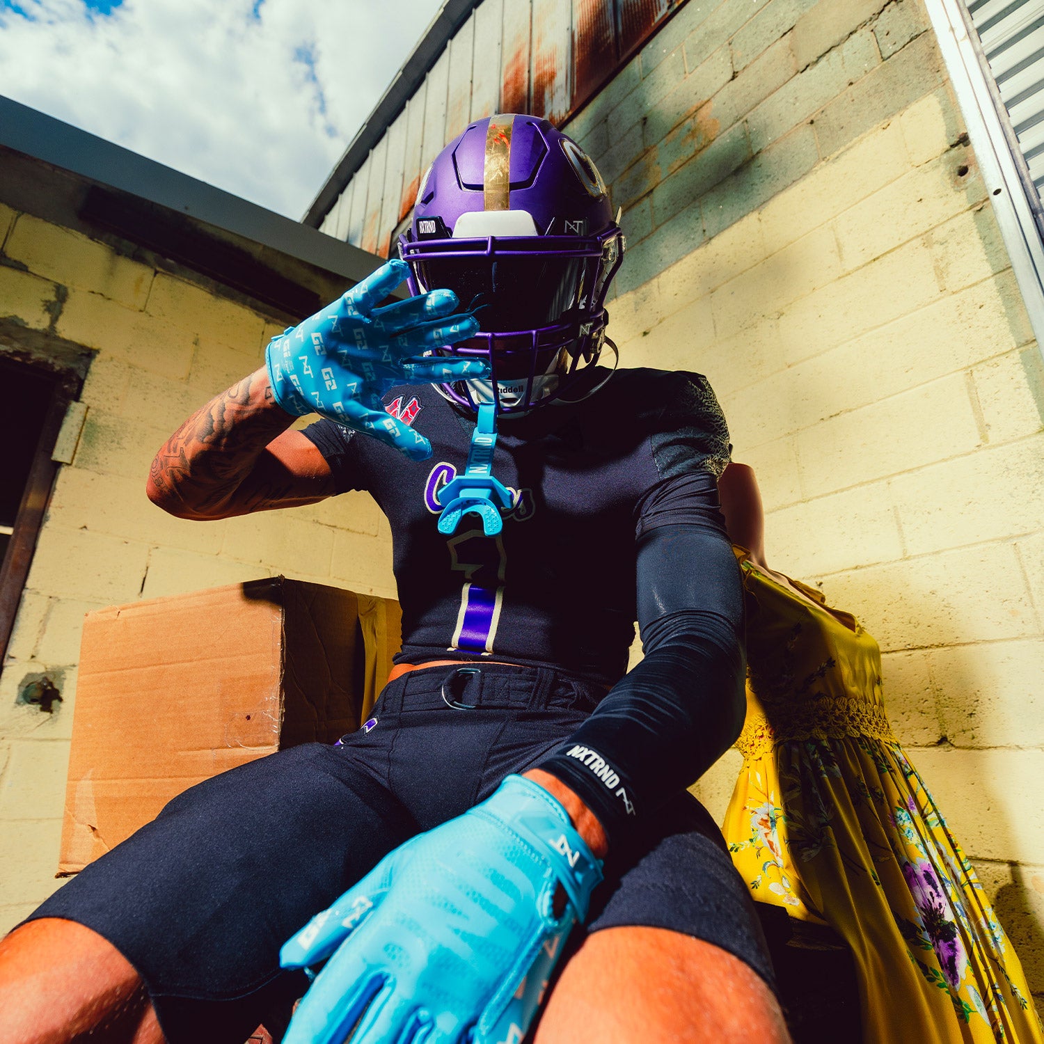 NXTRND G2® Pro Football Gloves Neon Blue