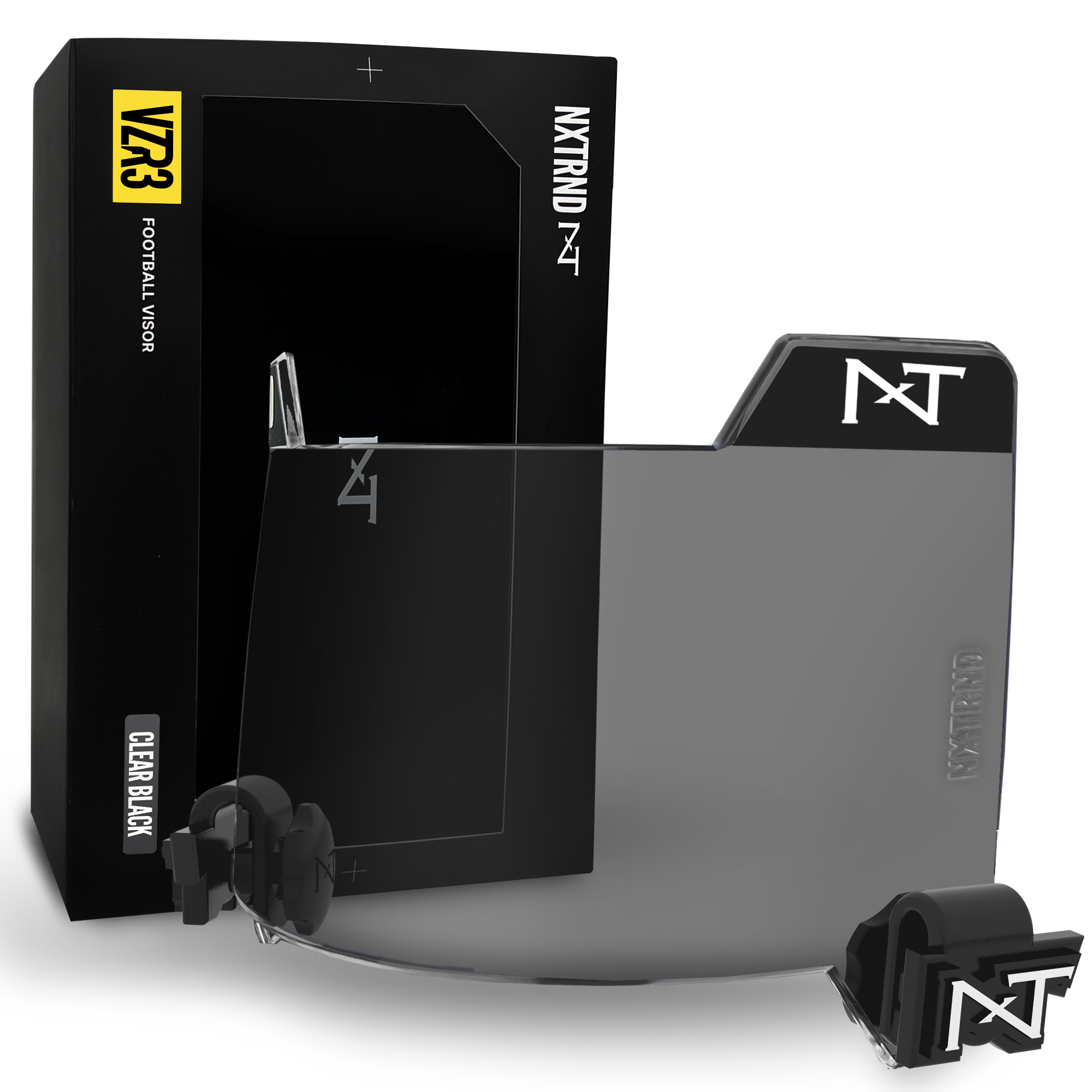 NXTRND VZR3® Football Visor Clear Black