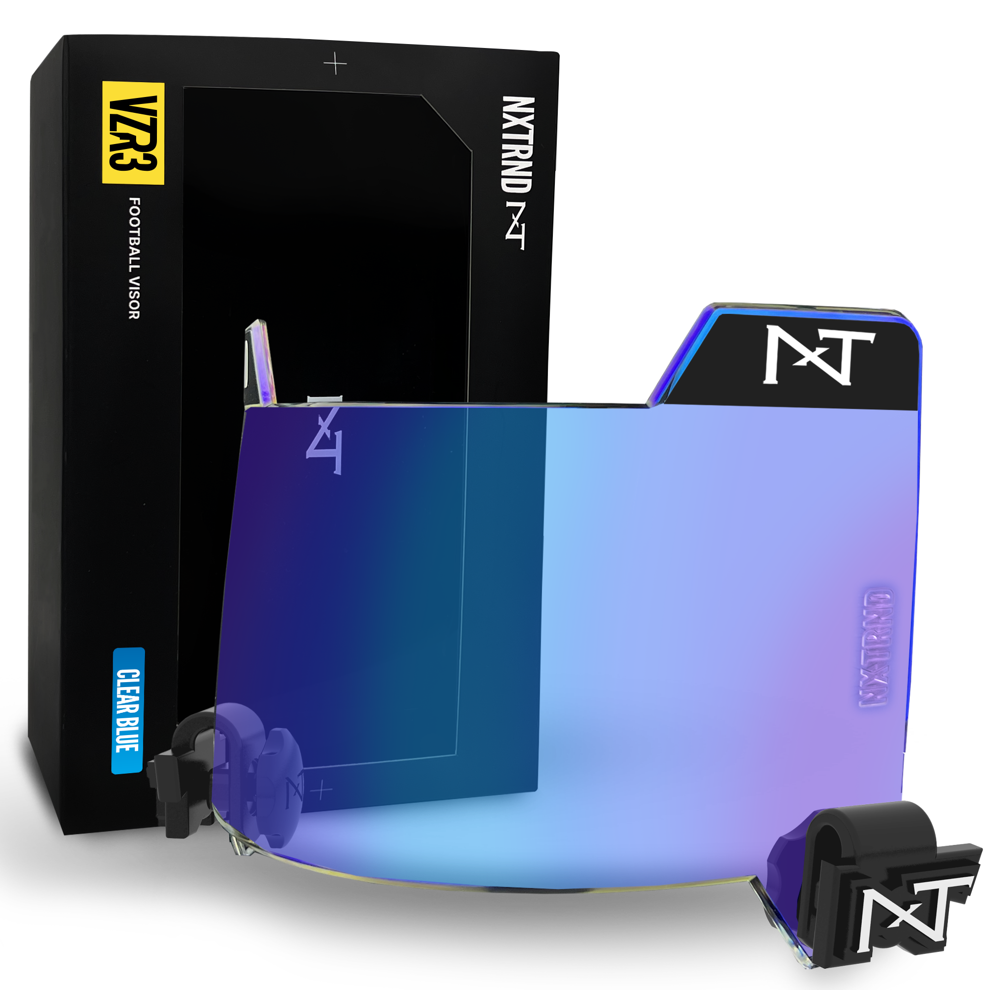 NXTRND VZR3® Football Visor Clear Blue