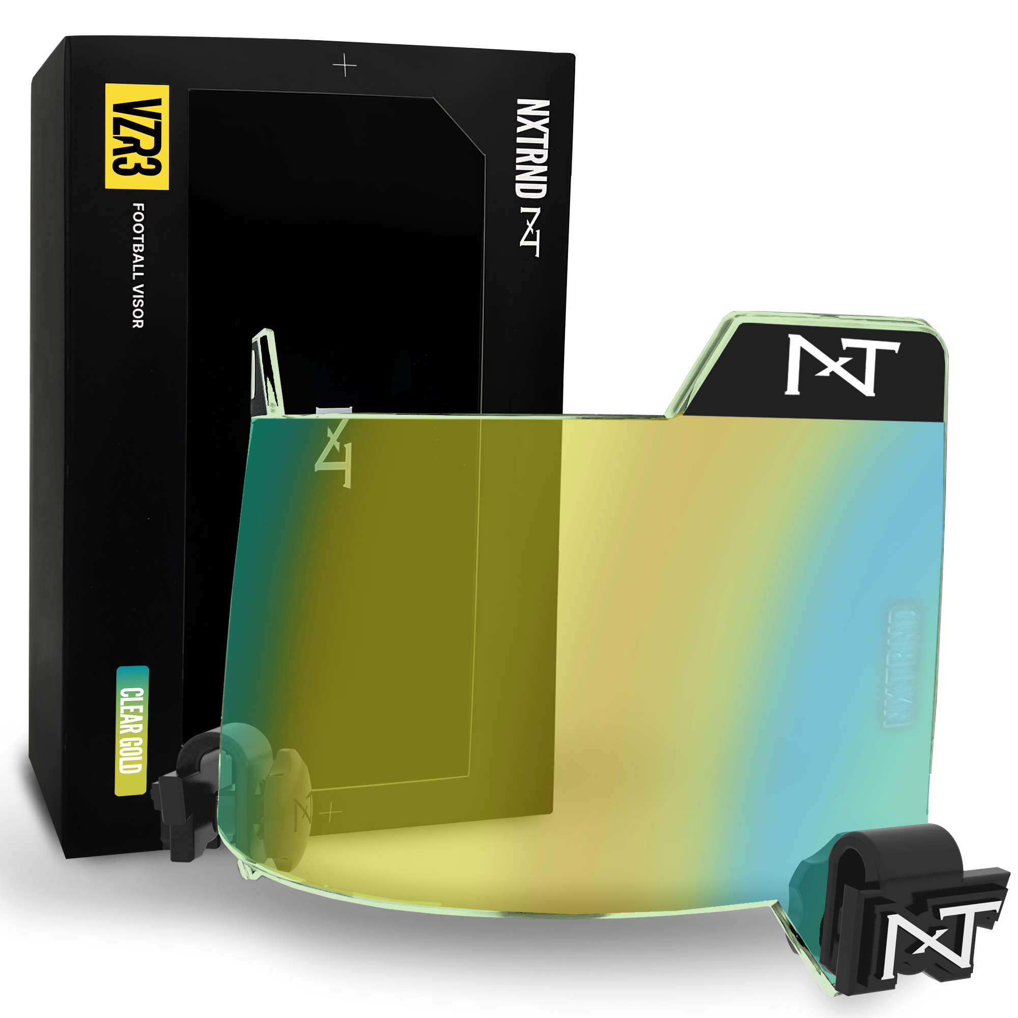 NXTRND VZR3® Football Visor Clear Gold