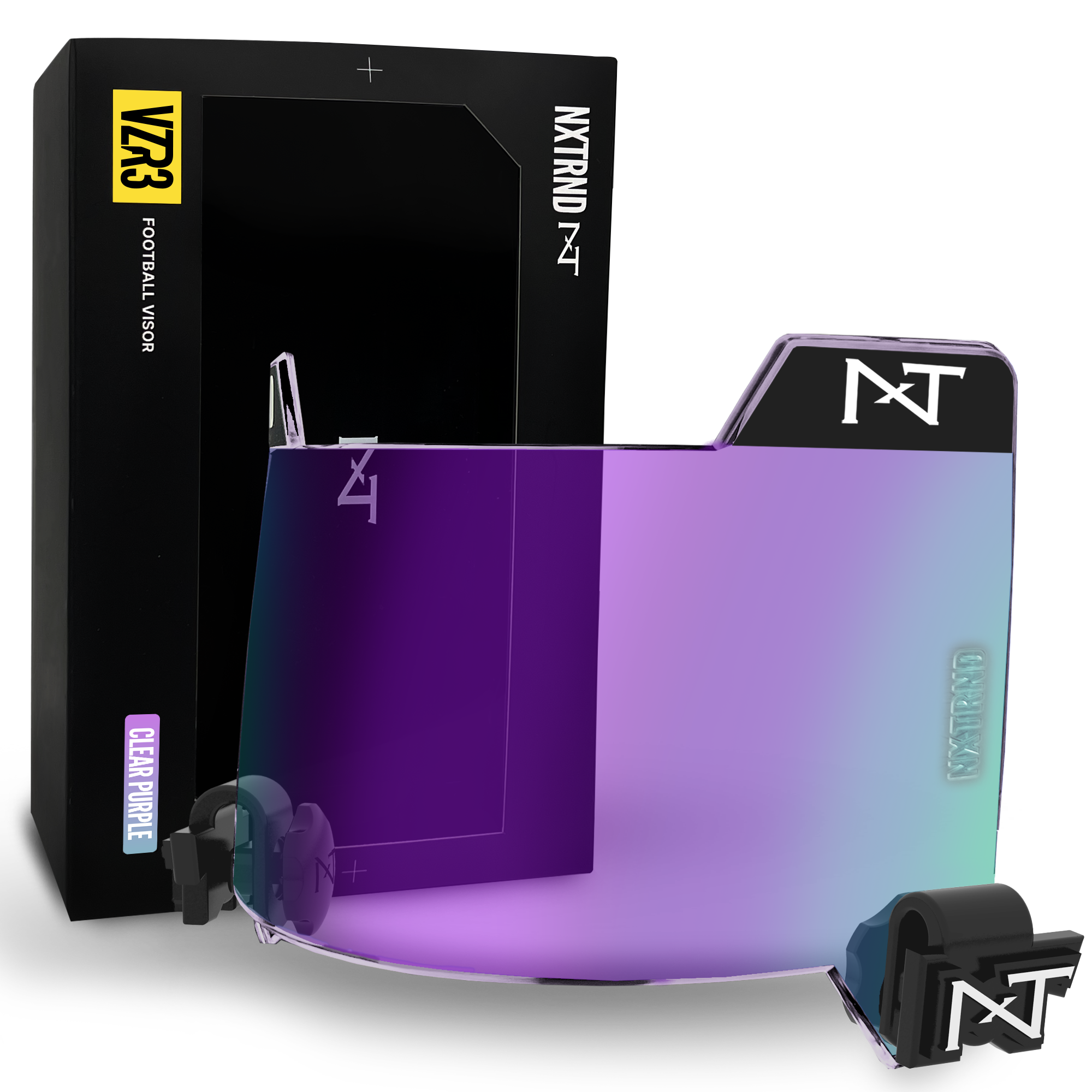 NXTRND VZR3® Football Visor Clear Purple