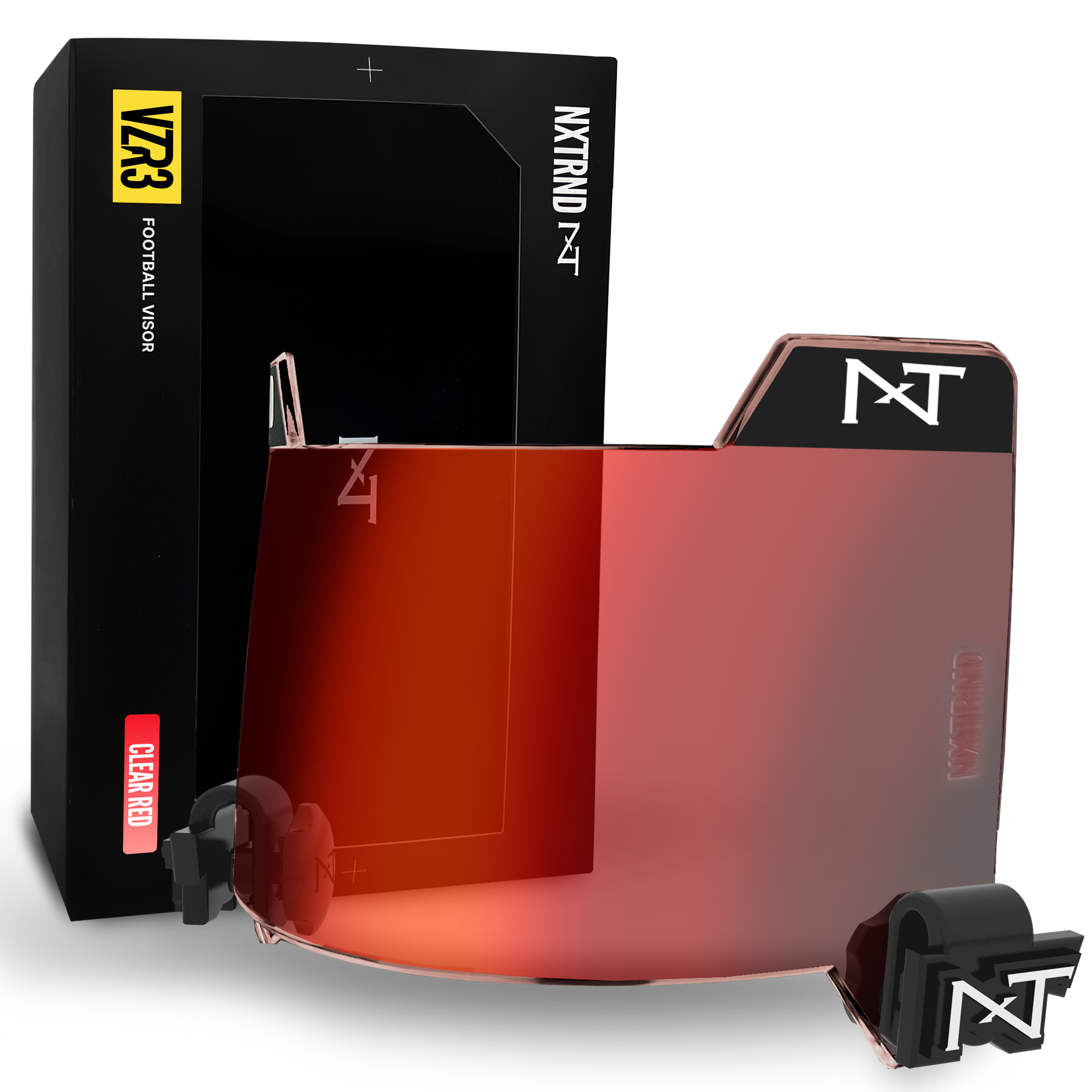 NXTRND VZR3® Football Visor Clear Red