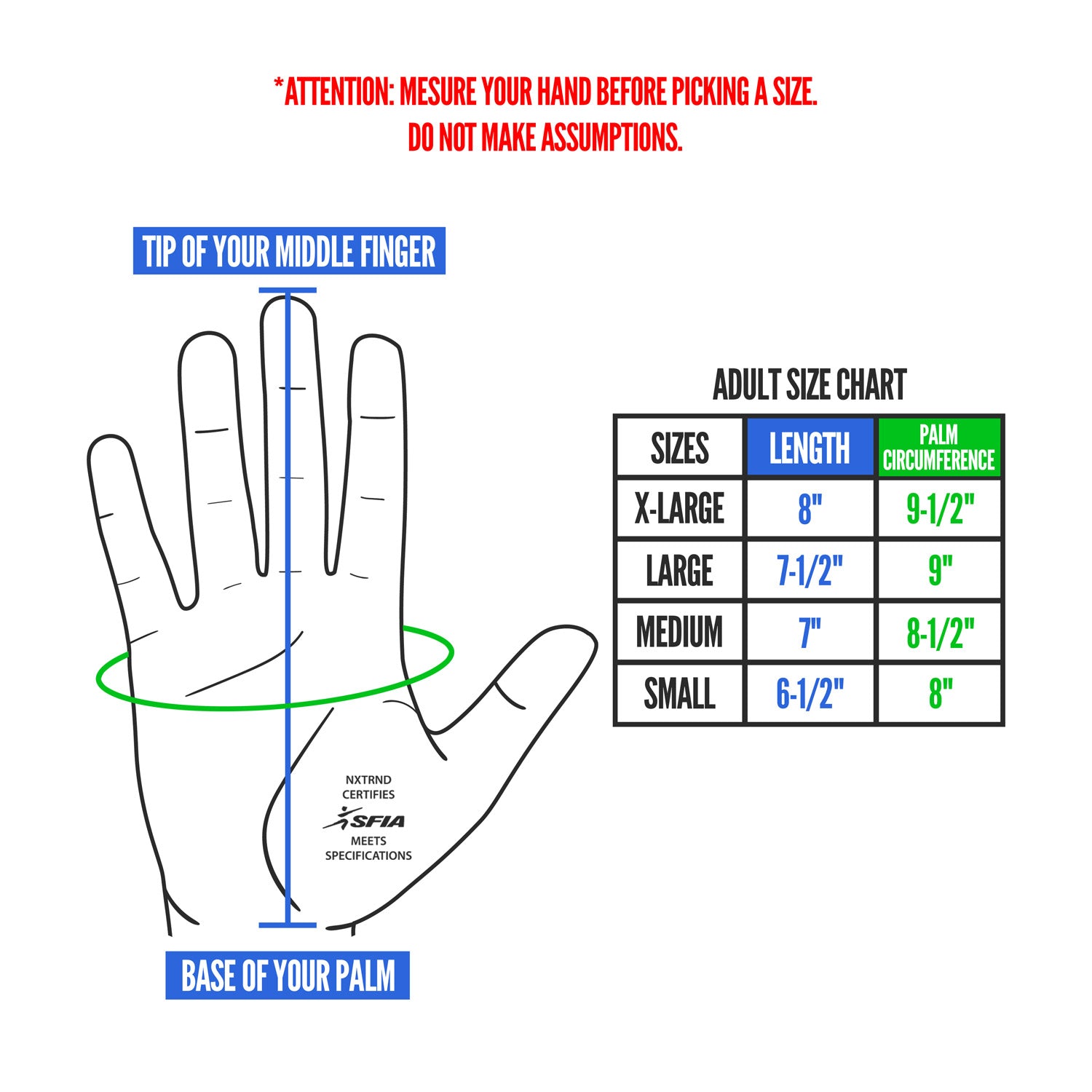 NXTRND G1® Pro Football Gloves Neon Blue