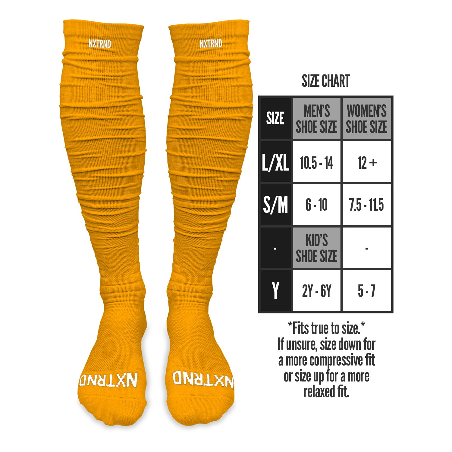 NXTRND XTD® Scrunch Football Socks Yellow