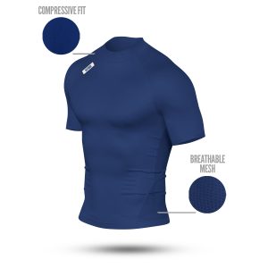 Nxtrnd Core Turtleneck Compression Short Sleeve Navy Blue