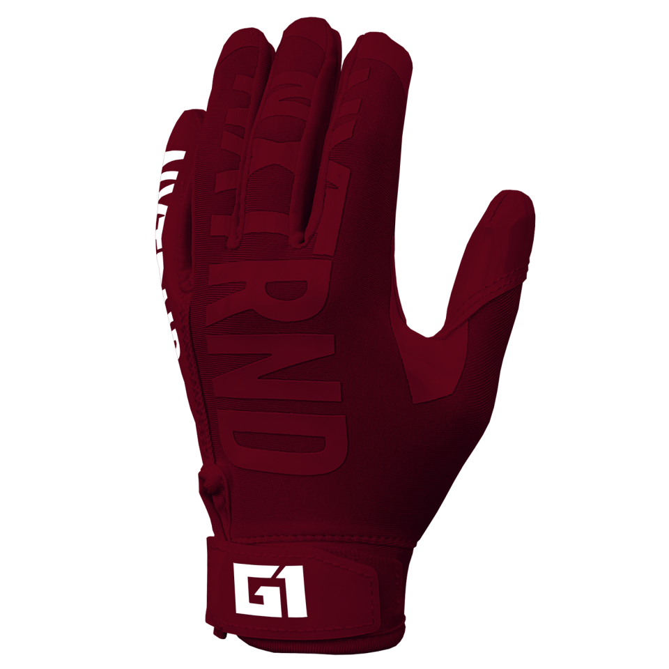 G1® Youth Football Gloves Maroon