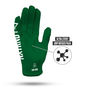 G1® Youth Football Gloves Dark Green