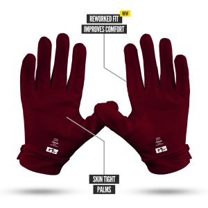 G3® Pro Padded Football Gloves Maroon