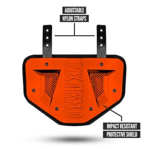 B-PLATE® Football Back Plate Chrome Orange
