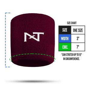 Wrist Bands Maroon (1 Pair)