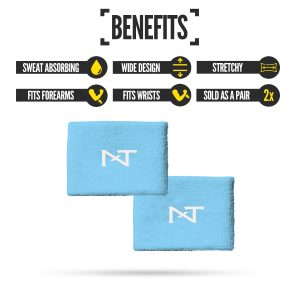 Wrist Bands Columbia Blue (1 Pair)